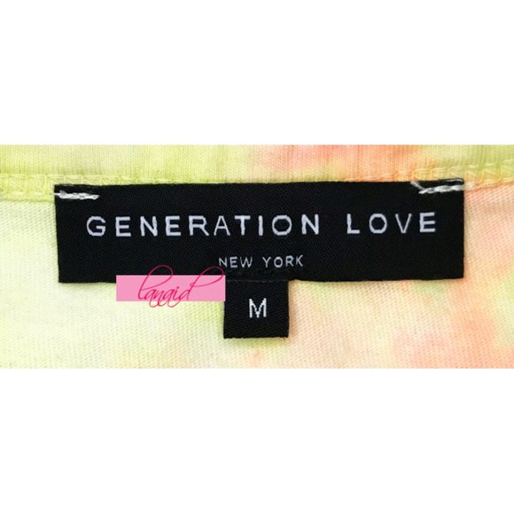 Generation Love Charlotte Tank Top Neon Bright Tie-Dye Tied Knot Scoop Neck M - Picture 3 of 6